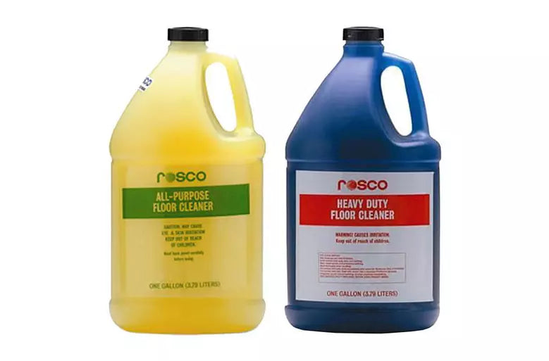 Rosco all-purpose and heavy-duty marley floor cleaners, one gallon each