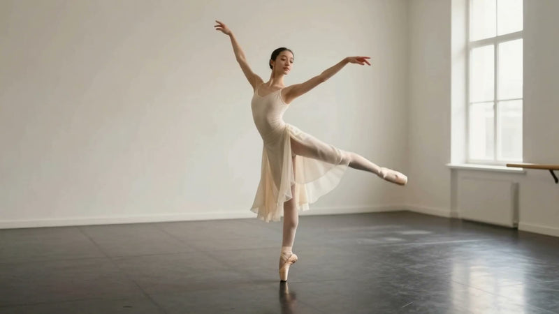 Ballet dancer on marley dance flooring