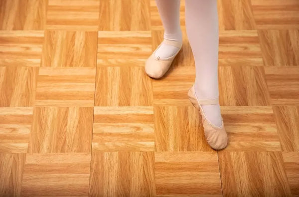 VersaStep Practice Dance Floor Tiles - Interlocking Snap-Together Home Studio Floor, Wood-Look, No Glue or Tools